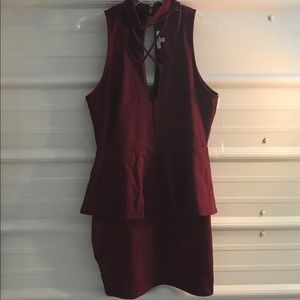 Charlotte Russe Maroon Peplum